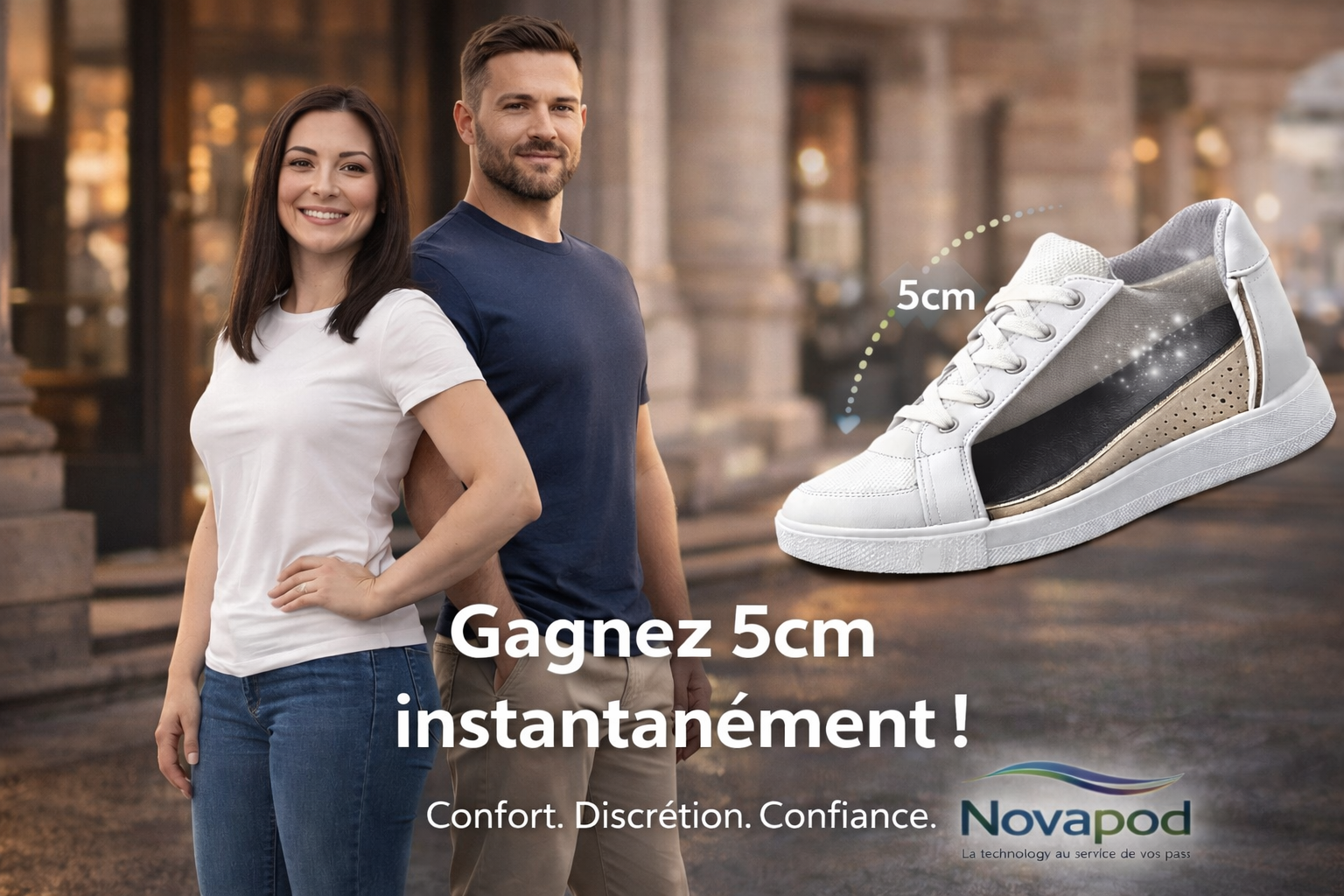 OrthoLift Prestige, semelles invisibles pour augmenter la taille en mousse à mémoire de forme EVA pour hommes et femmes