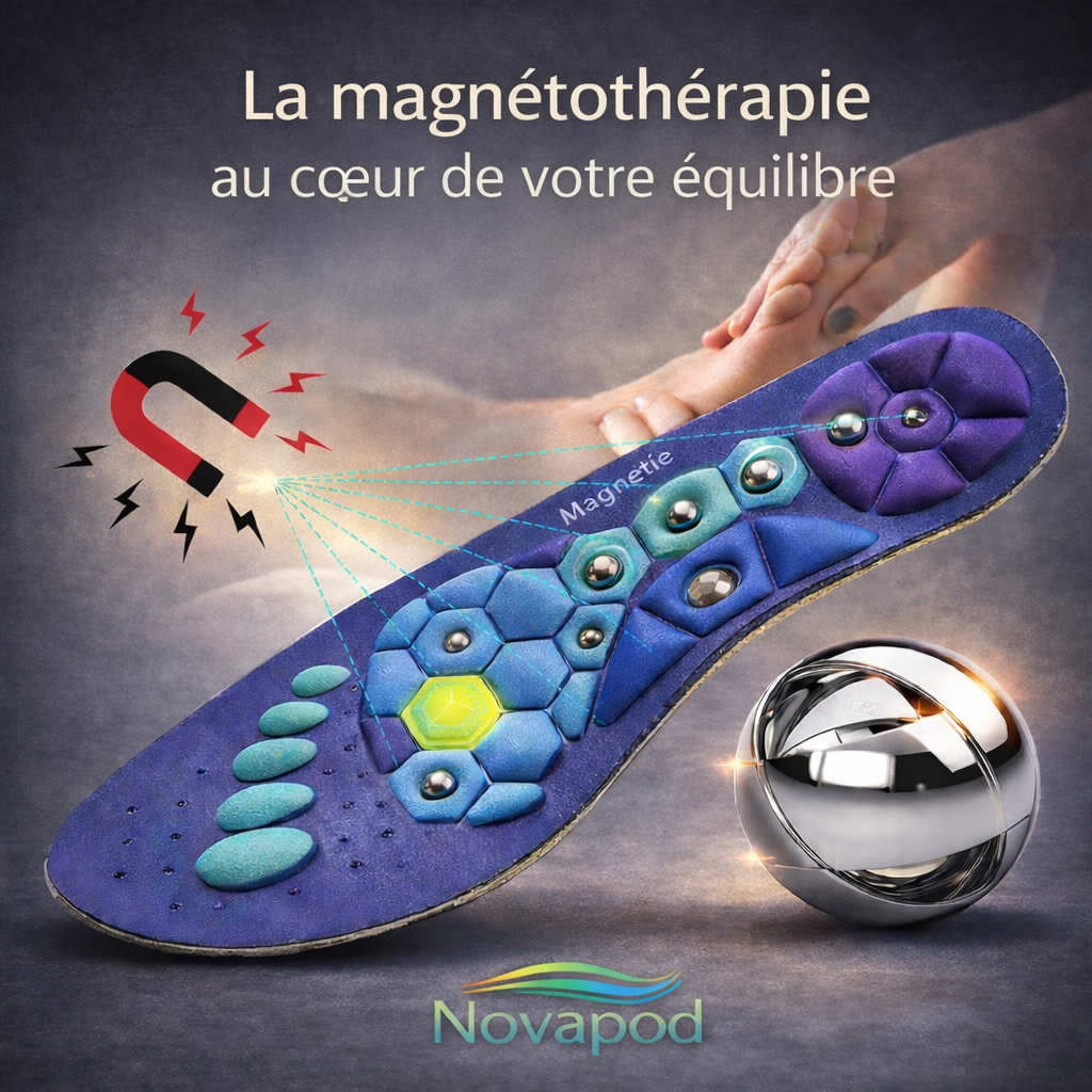 OrthoMag Confort Plus, semelles orthopédiques en EVA avec acupression magnétique, conçues pour stimuler les zones réflexes du pied